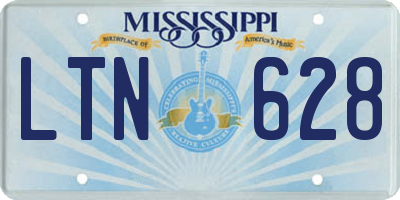 MS license plate LTN628