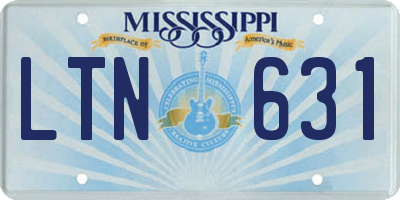 MS license plate LTN631