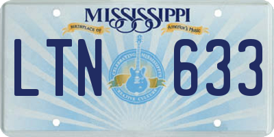 MS license plate LTN633