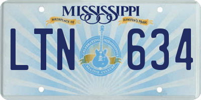 MS license plate LTN634