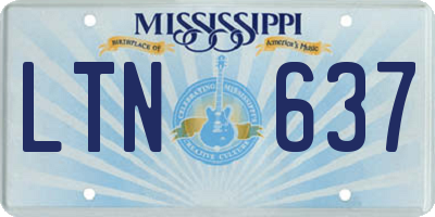 MS license plate LTN637