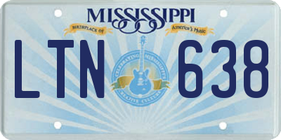 MS license plate LTN638