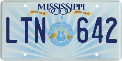 MS license plate LTN642