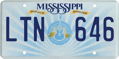 MS license plate LTN646