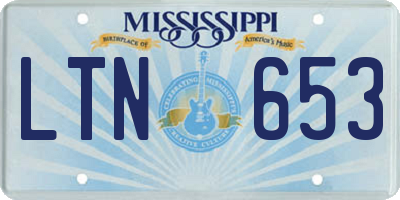 MS license plate LTN653