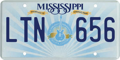 MS license plate LTN656