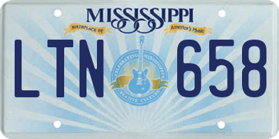 MS license plate LTN658