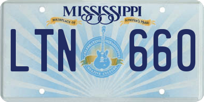 MS license plate LTN660