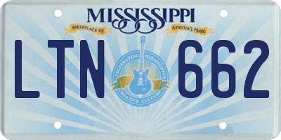 MS license plate LTN662