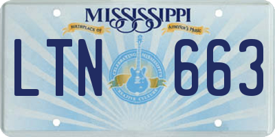 MS license plate LTN663