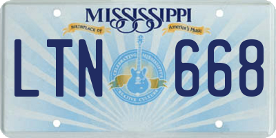 MS license plate LTN668