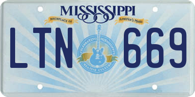 MS license plate LTN669