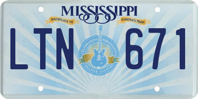 MS license plate LTN671