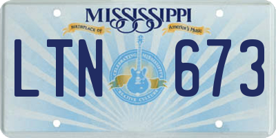 MS license plate LTN673
