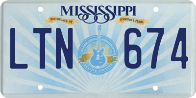 MS license plate LTN674