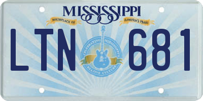 MS license plate LTN681