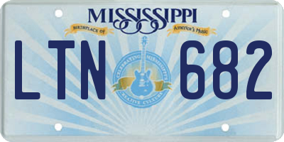 MS license plate LTN682