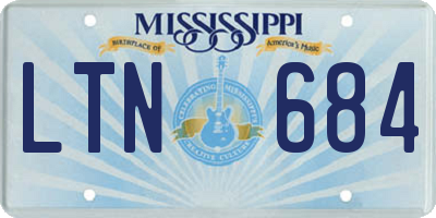 MS license plate LTN684