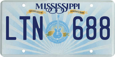 MS license plate LTN688