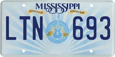 MS license plate LTN693