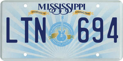 MS license plate LTN694