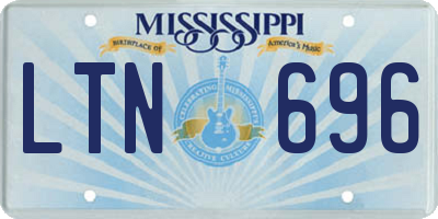 MS license plate LTN696