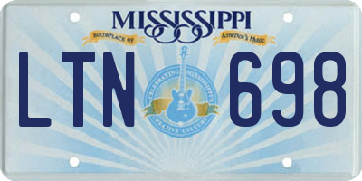 MS license plate LTN698