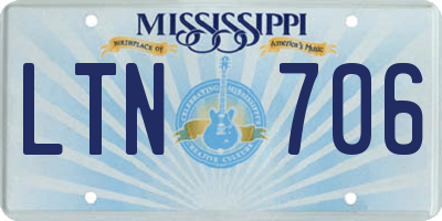 MS license plate LTN706