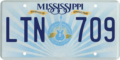 MS license plate LTN709