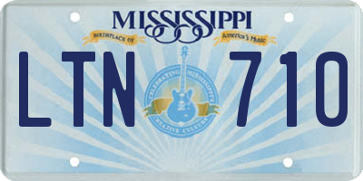 MS license plate LTN710
