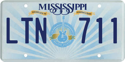 MS license plate LTN711