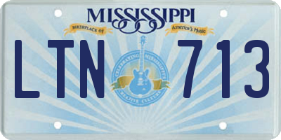 MS license plate LTN713