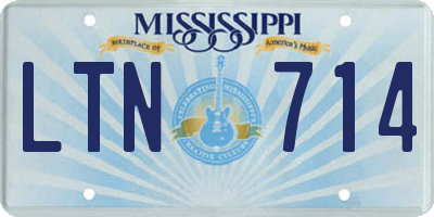 MS license plate LTN714