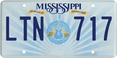 MS license plate LTN717