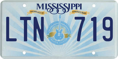 MS license plate LTN719