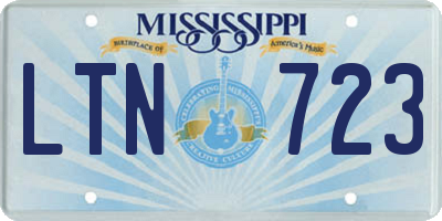 MS license plate LTN723