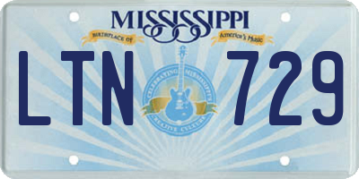 MS license plate LTN729