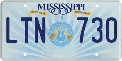 MS license plate LTN730