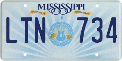 MS license plate LTN734