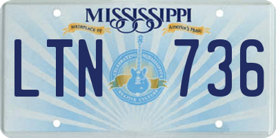 MS license plate LTN736