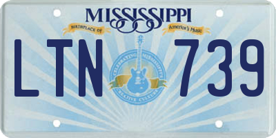 MS license plate LTN739