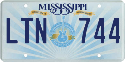 MS license plate LTN744