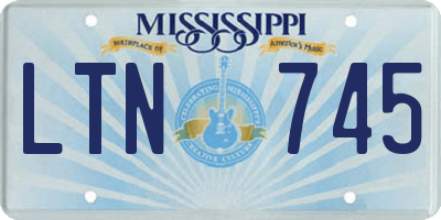 MS license plate LTN745