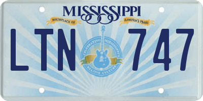 MS license plate LTN747