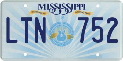 MS license plate LTN752