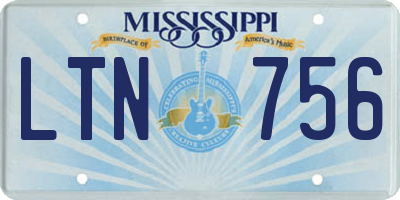 MS license plate LTN756