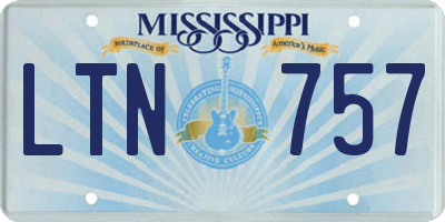 MS license plate LTN757