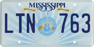 MS license plate LTN763