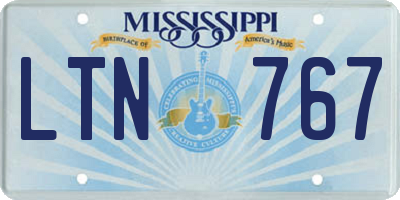 MS license plate LTN767