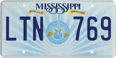 MS license plate LTN769